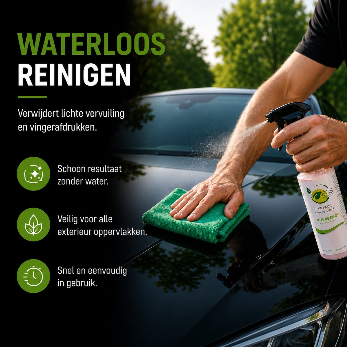 ECS Ceramic Spray Wax – Keramische Wax Auto – Lakbescherming, Hoogglans & Waterafstotende Coating – 500ml – foto 7