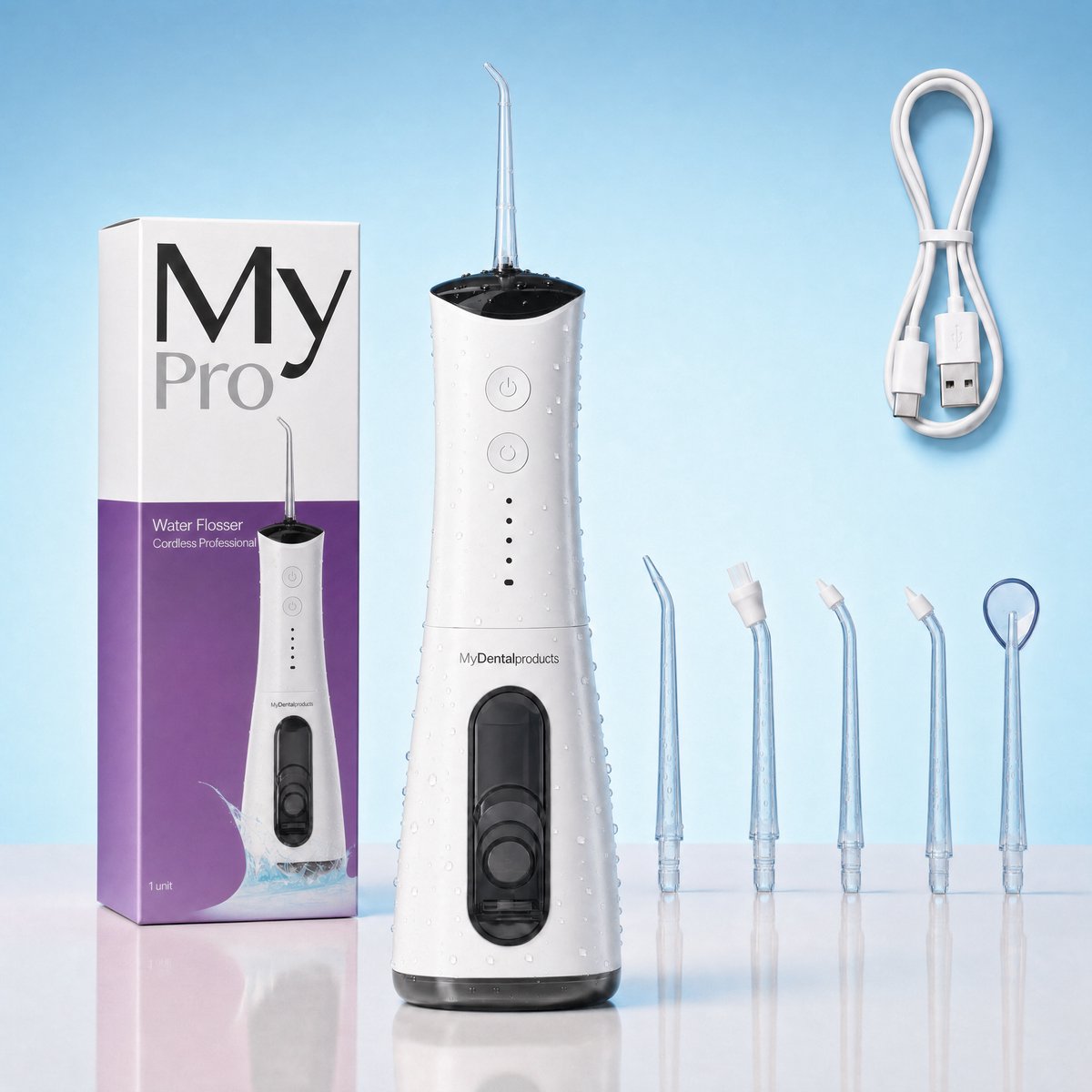My Waterflosser Pro - Wit - Waterflosser Draadloos - Flos Apparaat - Beugel - Implantaten - Kronen