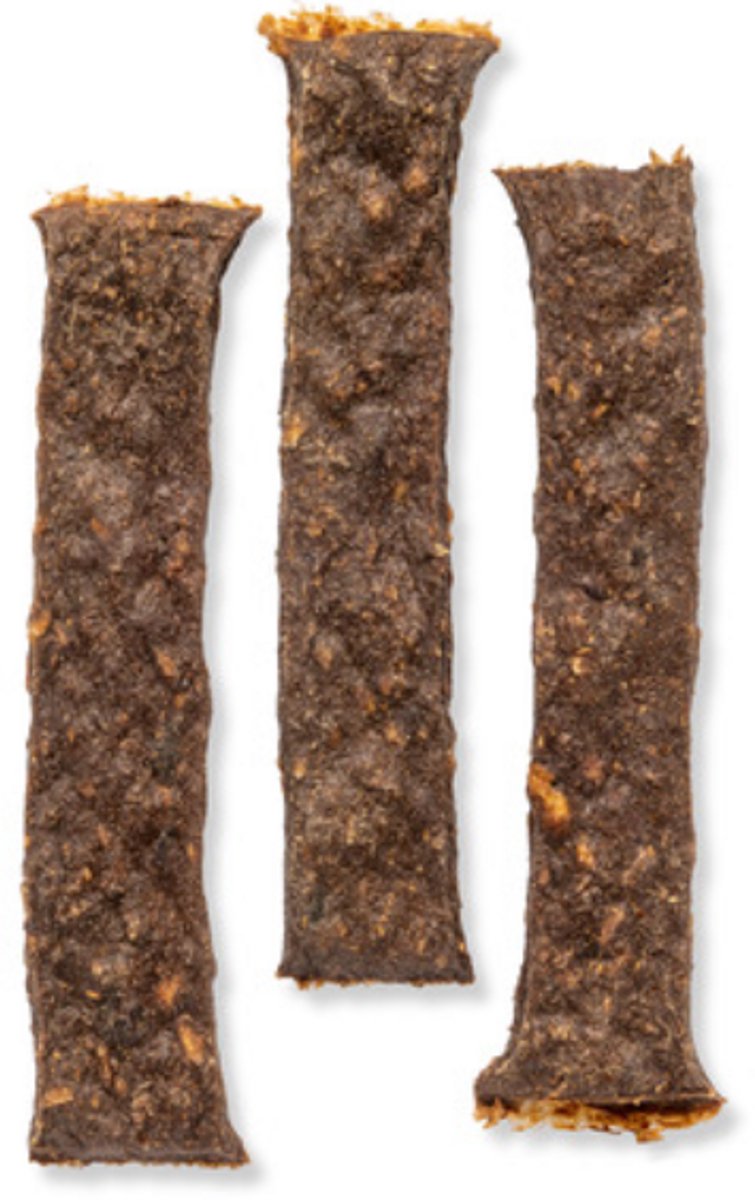 Premium Vleesstrips van Geit (150gr) – 12cm – Hypoallergene Hondensnack – Graanvrij & Glutenvrij – Zachte Vleesrepen
