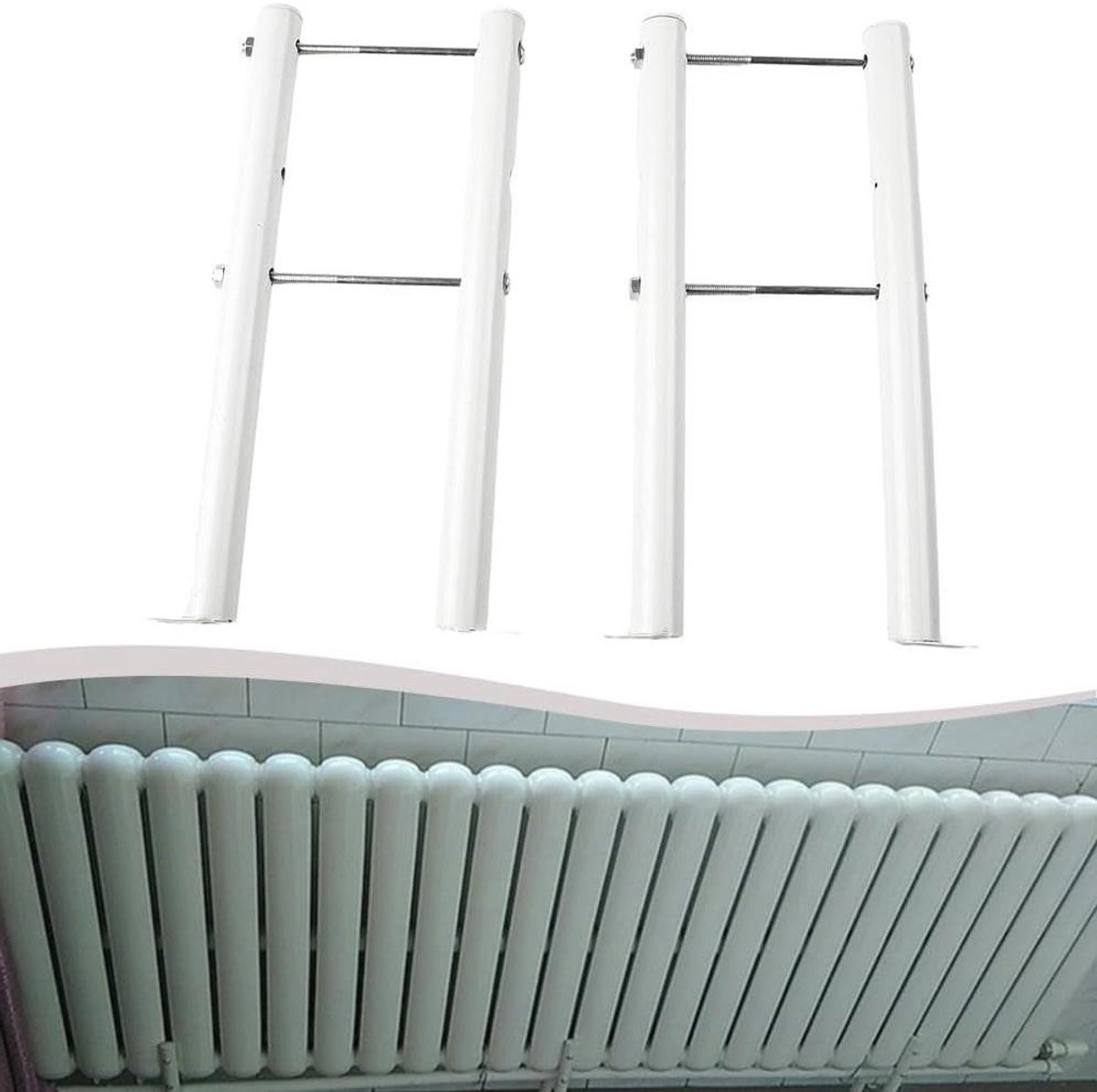 Radiatorvoeten - Ondersteuning - Verwarming Installatie - Zoutsproeibestendig - 25cm - Wit