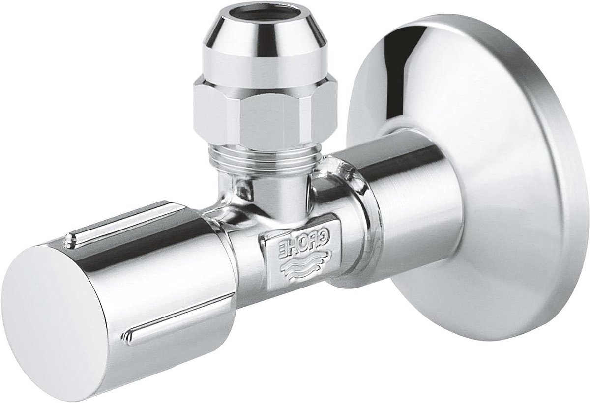 Hoekstopkraan - Waterkraan - Sanitair Aansluiten - Messing Constructie - 1/2 Inch - Chroom