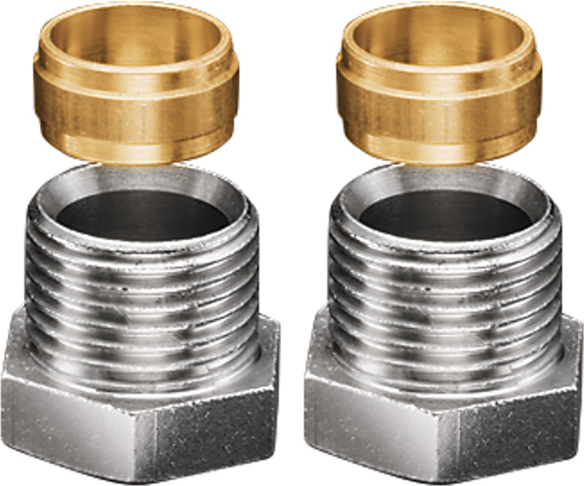 OVENTROP Klemnippel Ofix CEP voor IG, metaalafdichtend voor verbindingsbuis, 2-voudig, G 1/2 x 15 mm, 1016853
