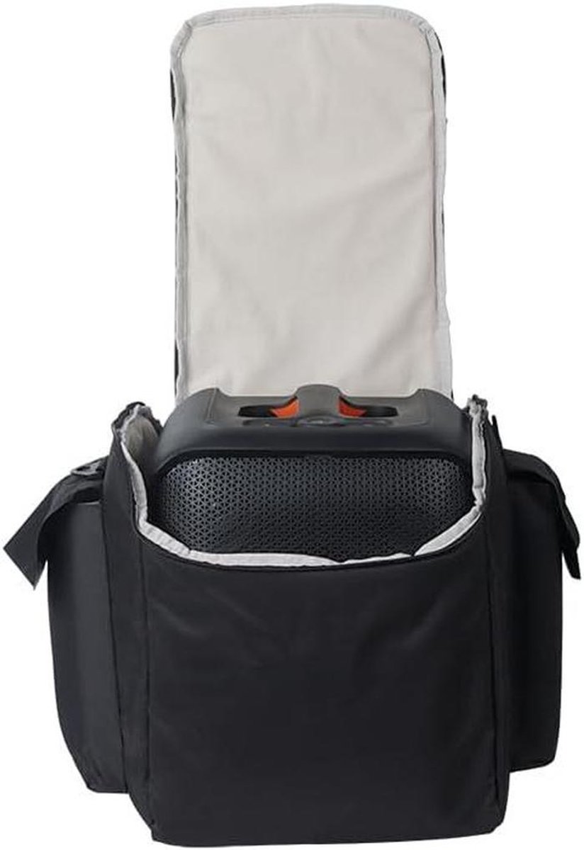 Speaker Draagtas - Opberghoes Beschermhoes - Muziek Onderweg - Met Extra Vakken - 28.8 x 34 x 30.5 cm - Zwart