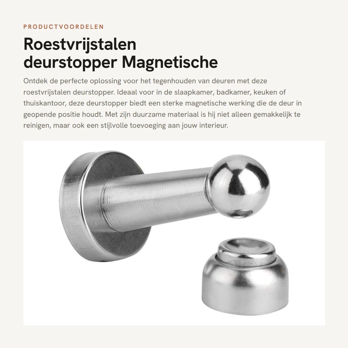 Dailygoods- Deurstopper Magnetisch - Deurbuffer - Deurstoppers voor Binnen - Deurvastzetter - Roestvrij Staal - Eenvoudige Installatie