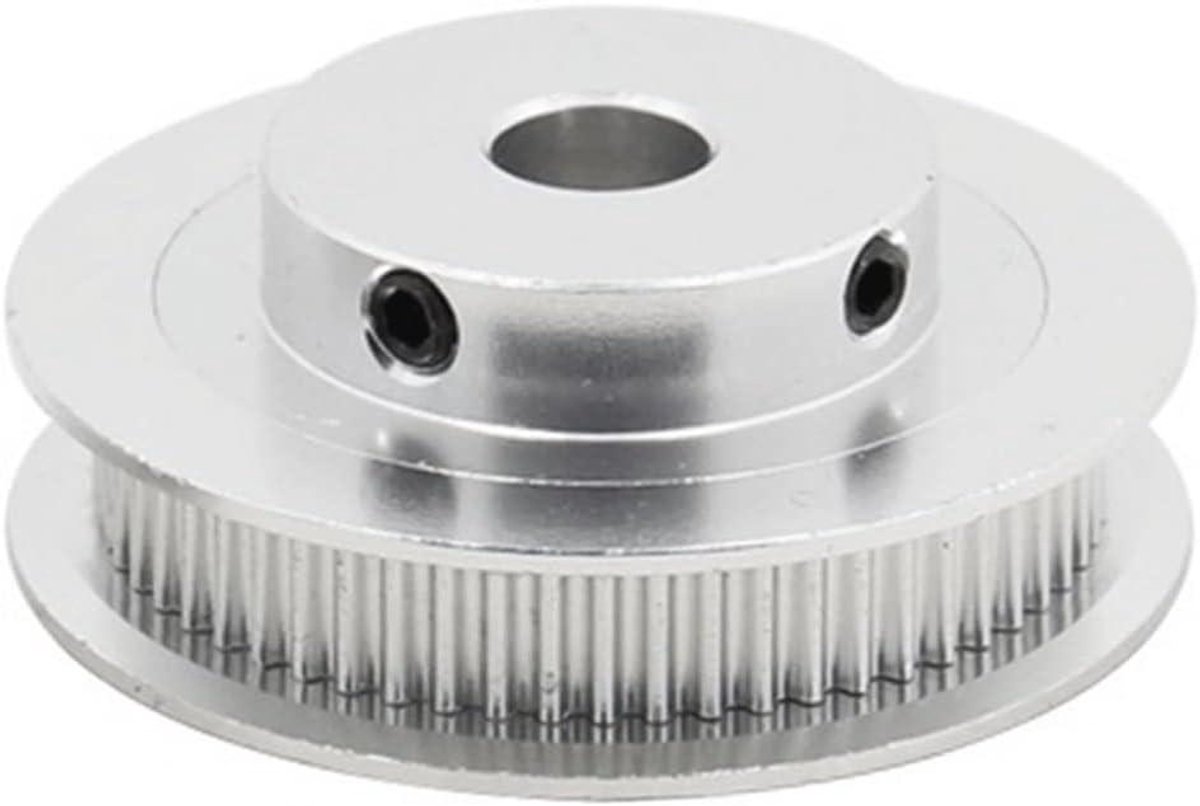 Timing Katrol - Poelie Wiel - 3D Printer Bouw - Aluminium Oppervlakte Oxidatie - XL 40T 10mm - Zilverkleurig