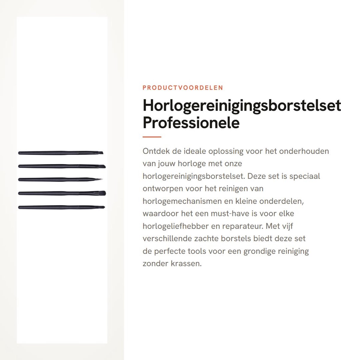 Dailygoods- Horlogereinigingsborstelset Lichtgewicht - Horlogereiniger - Borstels - Opbergdoos - Onderhoudsgereedschap - Zachte Borstelharen - Horloge Onderhoudset