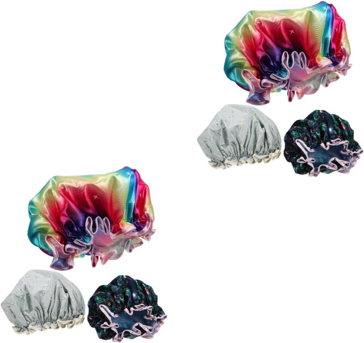 Douchemutsen Set - Haarhoezen - Bescherming Haar - Dubbellaags Ontwerp - 6 Stuks - Diverse Kleuren