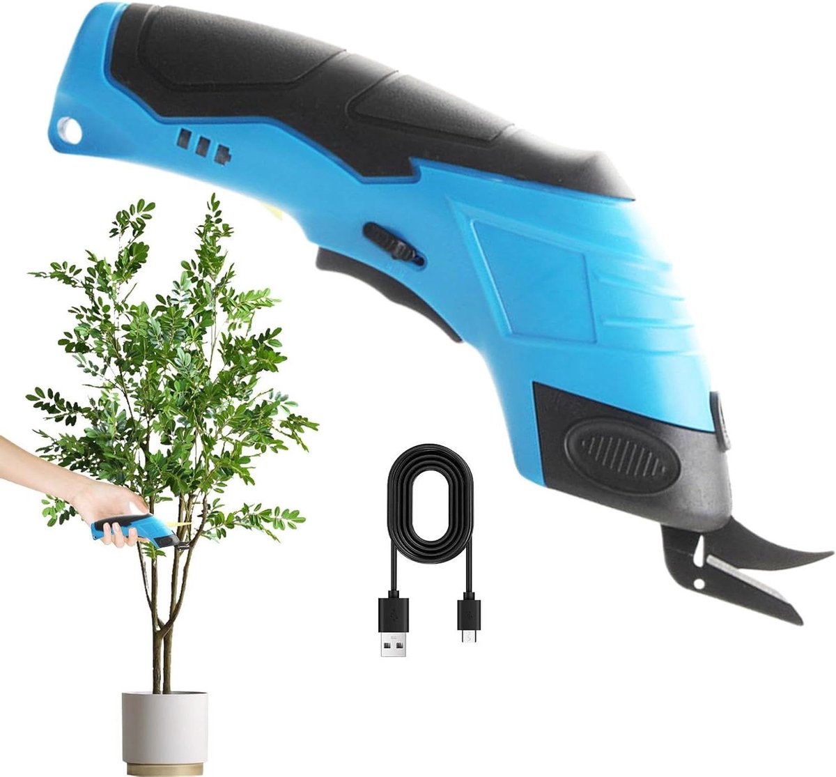 Elektrische Schaar - Draadloze Snijder - Hobby Werk - USB Oplaadbaar - 5.12x2.76 inch - Blauw
