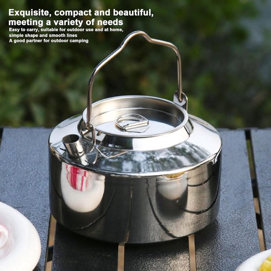 Koffieketel - Waterkoker Theepot - Buiten koken - Roestvrij staal - 17.9 cm - Zilver — afbeelding 2