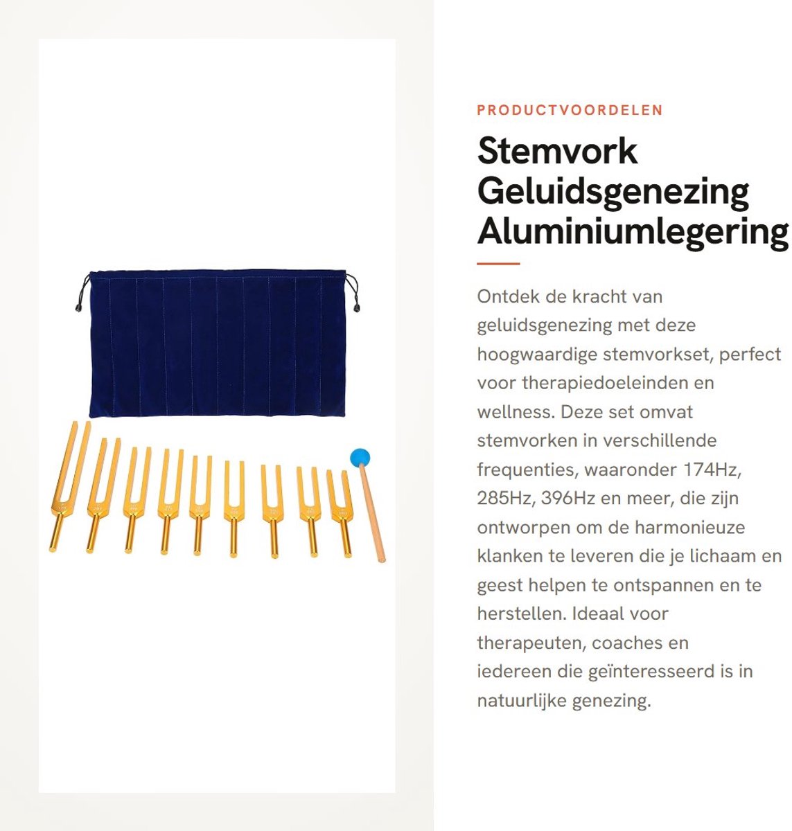 Dailygoods- Stemvork Set - 174Hz/285Hz/396Hz/417Hz/528Hz/639Hz/741Hz/852Hz/963Hz - Aluminiumlegering - Nauwkeurige Frequentierespons - Geluidsgenezing - Therapie-gereedschap - Verbeterde Helderheid - Geluidstherapie
