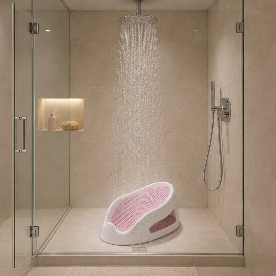 Baby Bad Zitje - Stoel - Baby - Bad - Ondersteuning - Zitje - Douche - Roze - Anti Slip — afbeelding 4