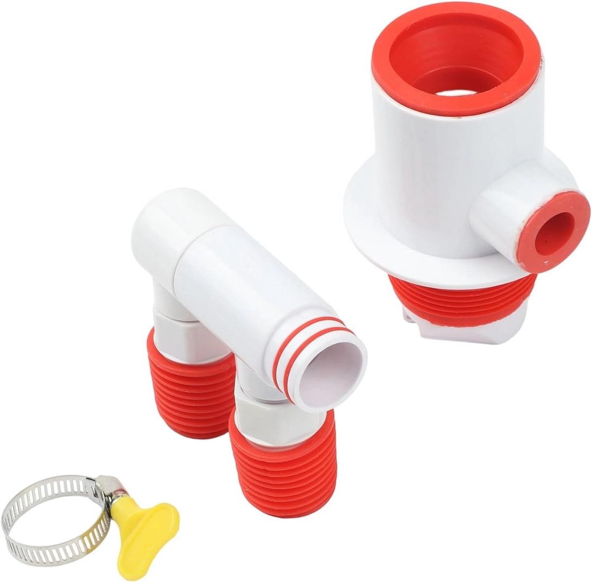 Draaibare Afvoerconnector - Waterverdeler Wasmachine - Efficiënte Waterafvoer - Dubbele Afdichtingstechnologie - 17 x 12 x 6 cm - Wit