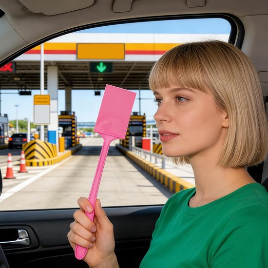 Kaarthouder Verlengstok - Parkeerkaart Grijper - Contactloos Betalen - Uitschuifbare Stang - 10 Stuks - Roze — afbeelding 5