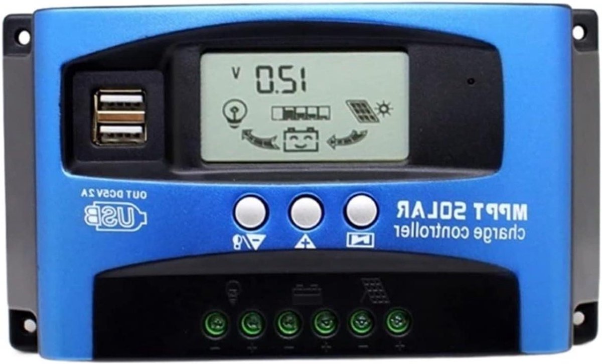 Zonne Laadregelaar - Batterij Regulator - Energie Beheer - MPPT Tracking Opladen - 30A - Zwart