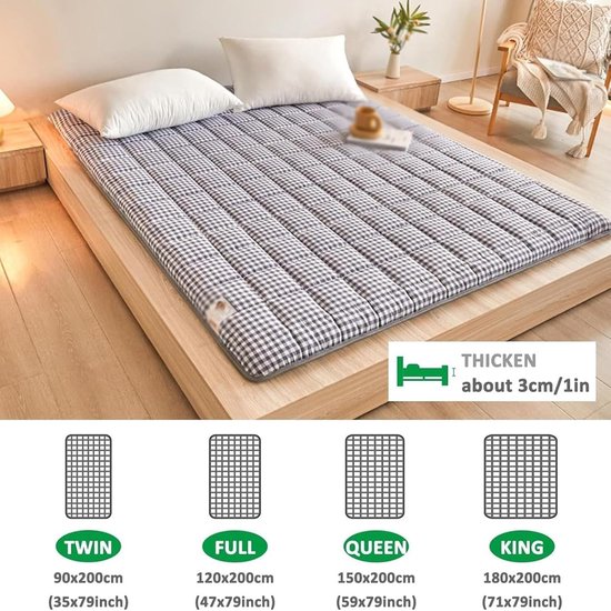 Opvouwbare Matras - Gastenbed Slaapmat - Comfortabel Slapen - Ademend Japans Design - 90 x 200 cm - Grijs — afbeelding 2