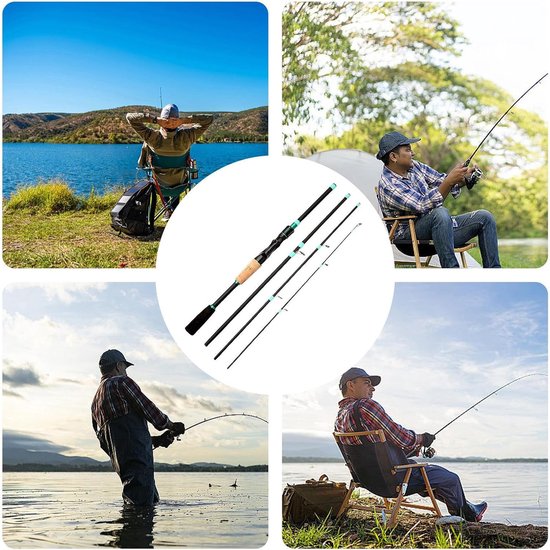 Fishing Rod - 4 Section Fiberglass Pole for River and Lake, Sensitive Tip Build with Compact Travel Size, Angler Tool for Stream, Kayak, Ice, Bass, Freshwater, Saltwater — afbeelding 3