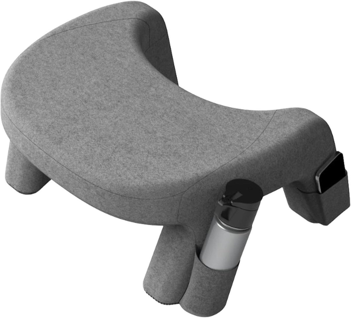 Schootkussen - Werkkussen Lezen - Comfortabel Werken - Afneembare Hoes - 576 cm - Lichtgrijs