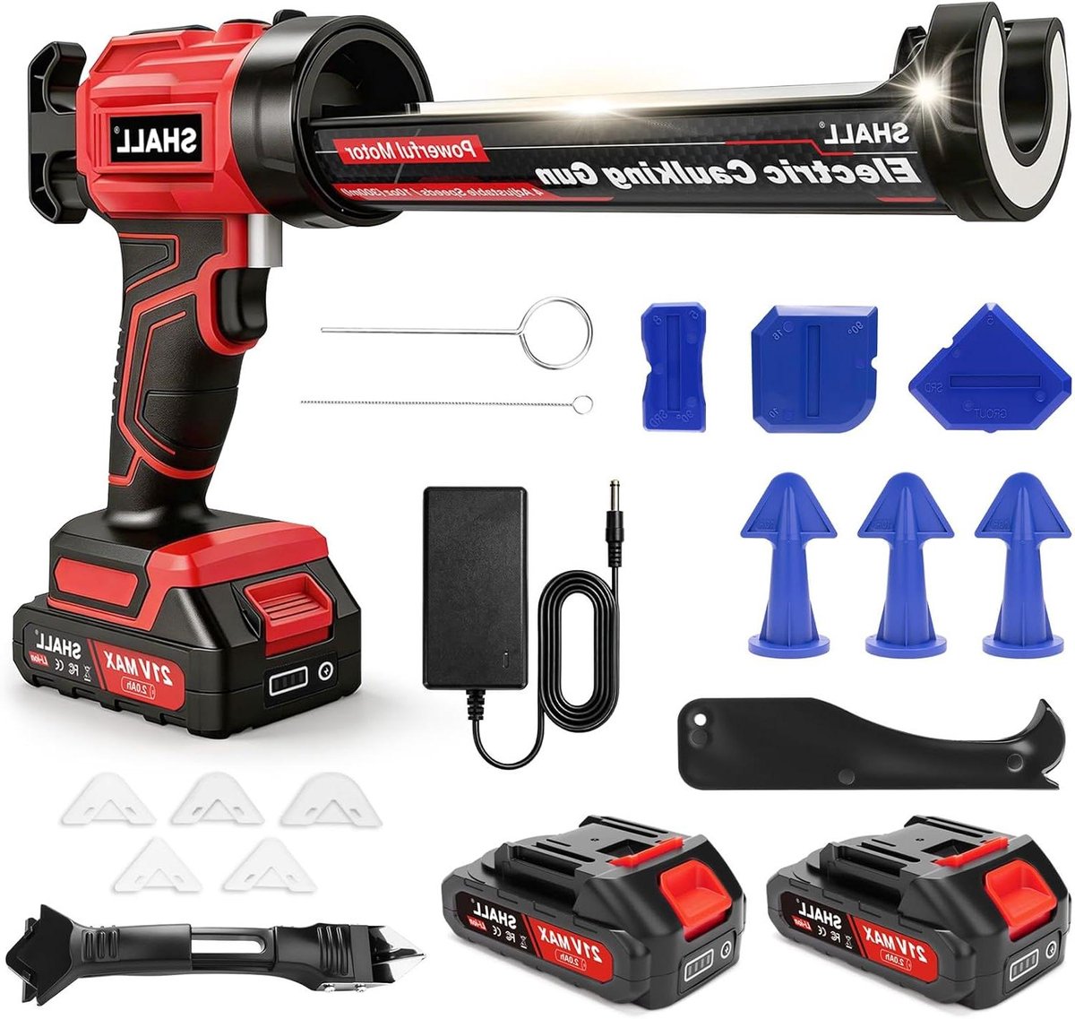 Elektrisch Kitpistool - Kitspuit Accu - Klus Klussen - 21V Kracht - 40cm Pakket - Zwart