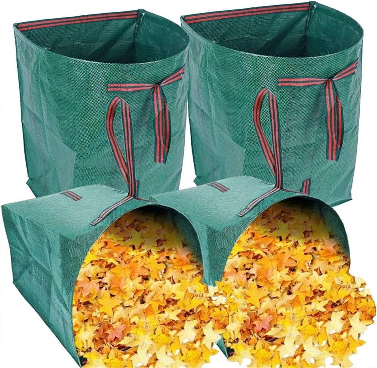 Compostbak Set - Afvalzakken Tuin - Organisch Afval - Waterbestendig Materiaal - 2 x 150L - Groen