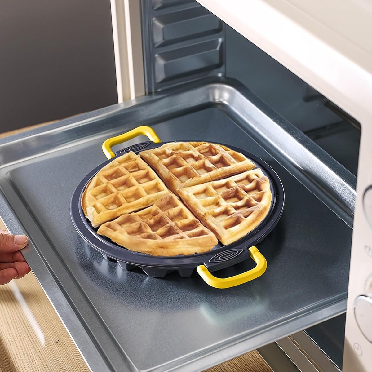 Siliconen wafelvorm - BPA-vrije muffinvormen - Taartvorm - Bakvorm voor wafelijzer, Chocolade, knutselwerk - Snoep - Huishoudelijk gebruik - Oven - Muffin - Cakevorm - Bakbenodigdheden - Grijs – foto 4