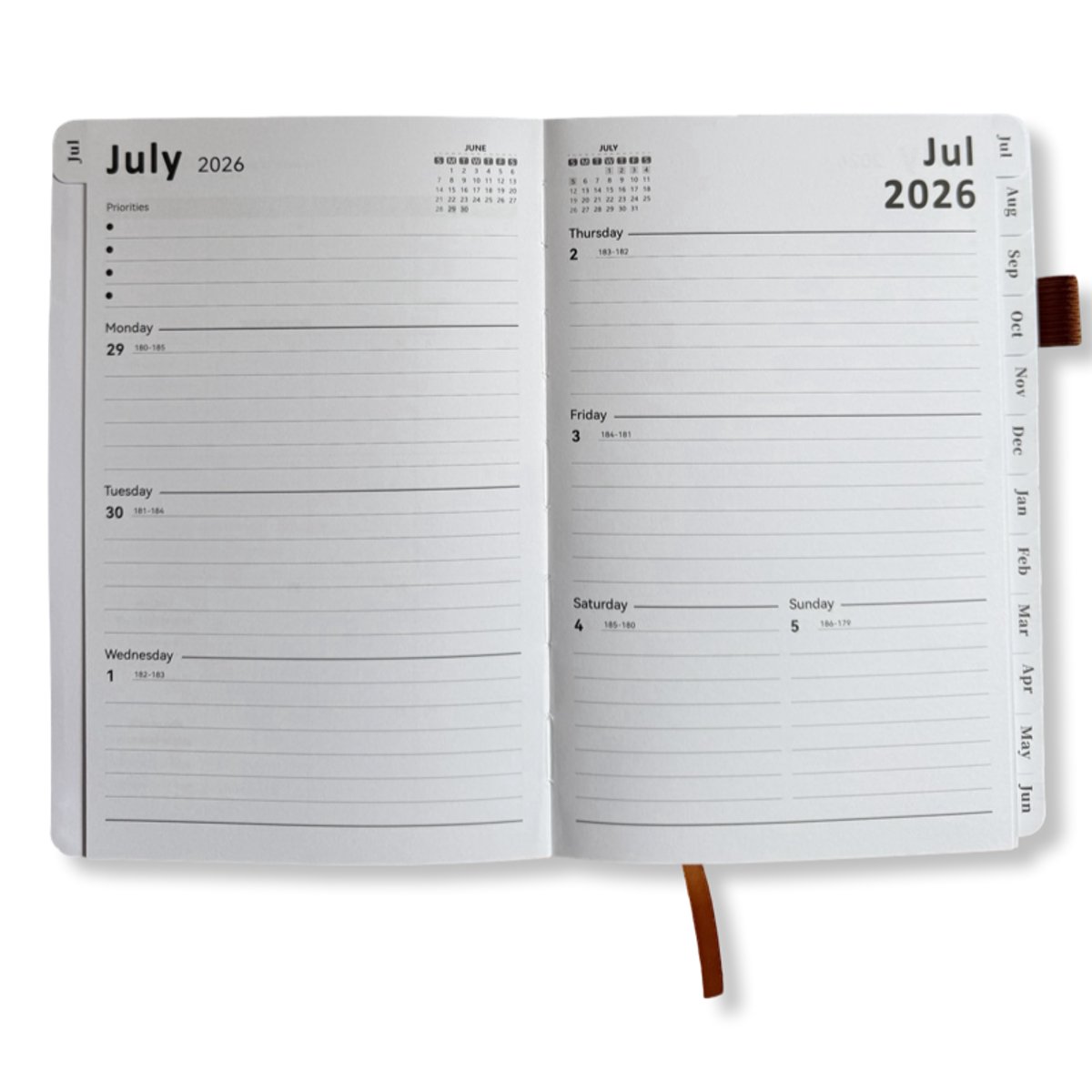Feiy Blue Agenda - 2026-2027 - A5 formaat Schoolagenda - 1 week op 2 pagina's - Harde kaft - Met Elastiek — cadeau in Kalenders & Planners - foto 5