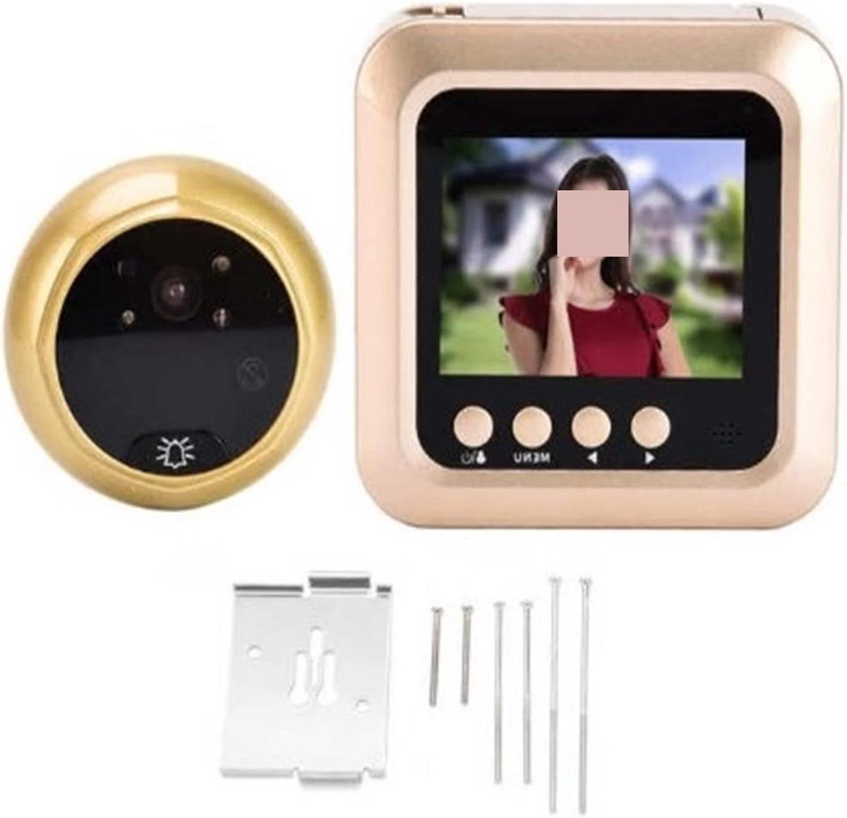 Videodeurbel - Slimme deurbel - Veiligheid thuis - Groothoeklens - 2.4 inch scherm - Zwart