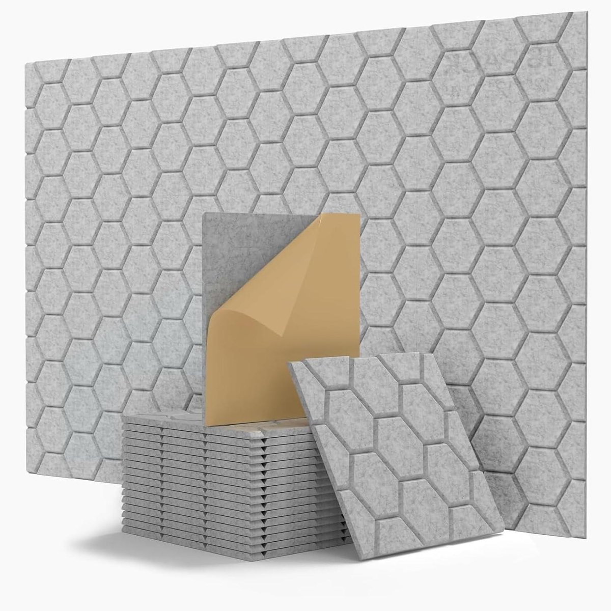 Akoestische panelen - Geluidsisolatie wand - Geluidsbeheersing ruimtes - Zelfklevend honin