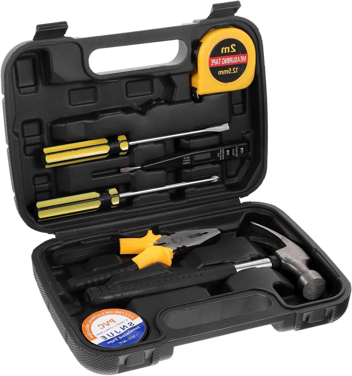 Gereedschapsset Combinatie - Handgereedschap Set - Huishoudelijke Reparaties - Inclusief Draagtas - 20.5x9.5x1.8CM - Zwart