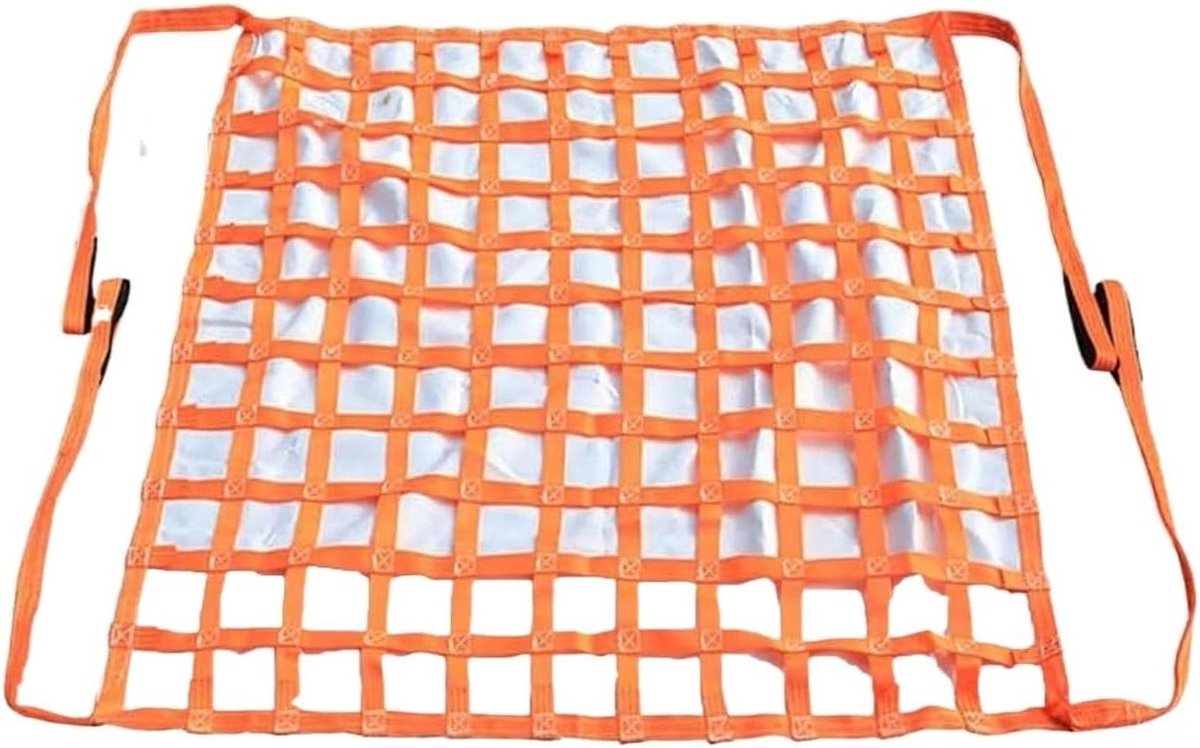 Polyester Hijsnet - Vrachtnet Zwaar - Veilig Lasten Tillen - Sterke Slijtvaste Banden - 1.5x150cm - Naturel