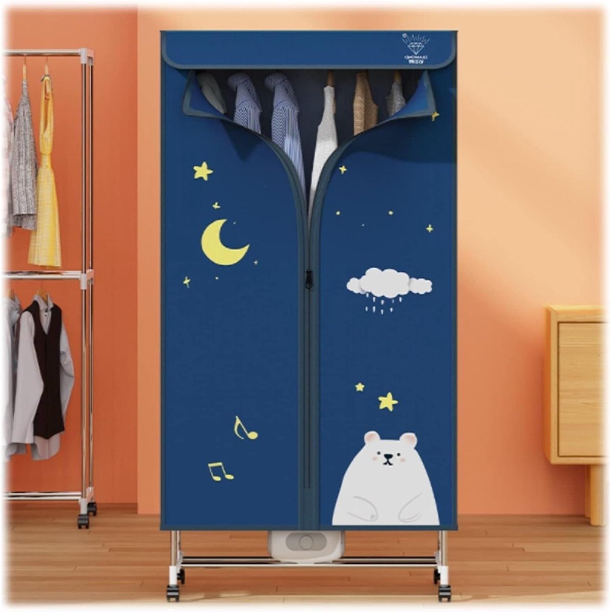 Wasrek Droger Kledingdroger Kleding Drogen Thermostatisch Drogen 150x70x46cm One Color