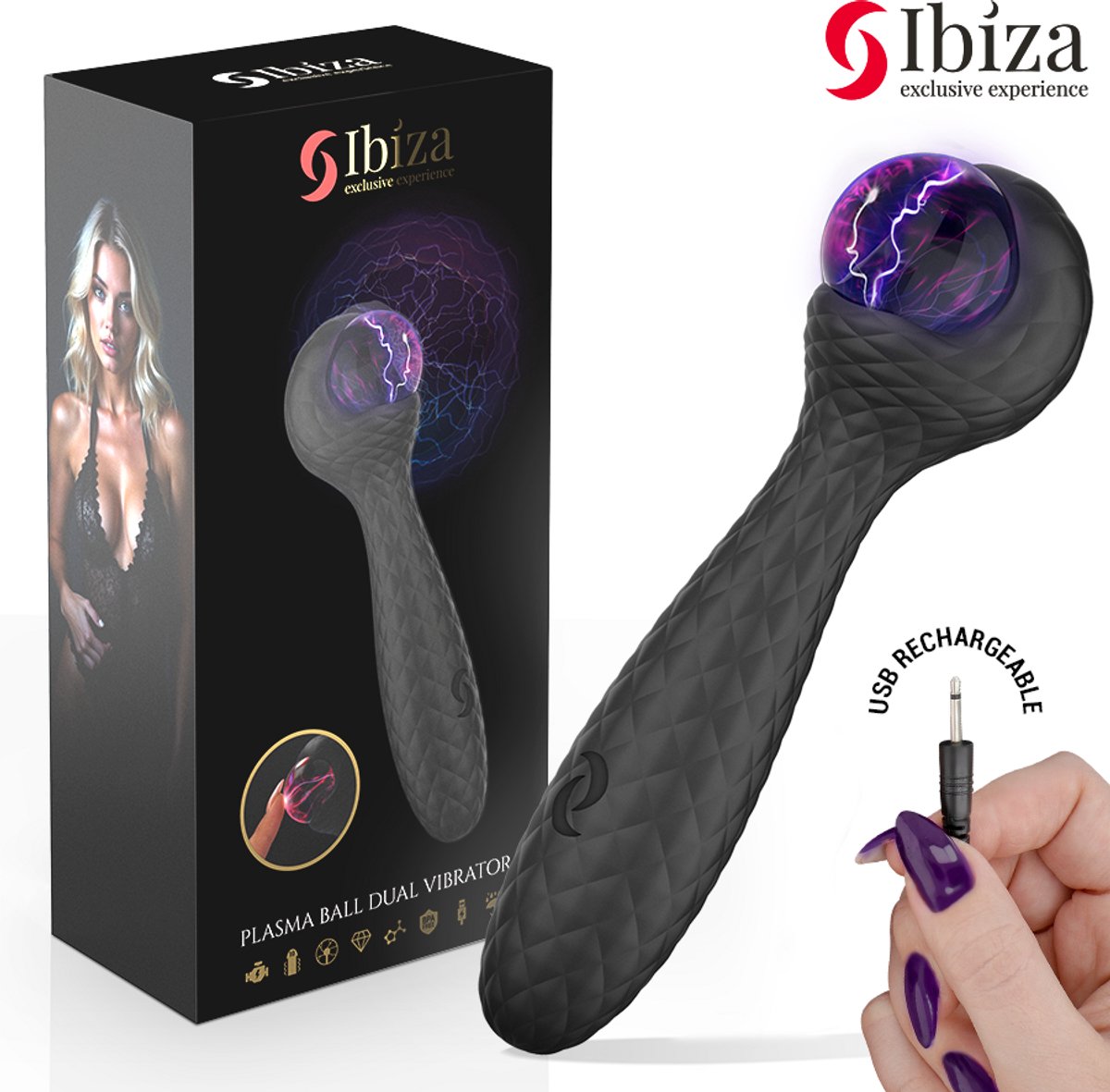 IBIZA - Plasma Sphere Vibrator - Voor Externe Stimulatie - 10 Standen - USB Oplaadbaar