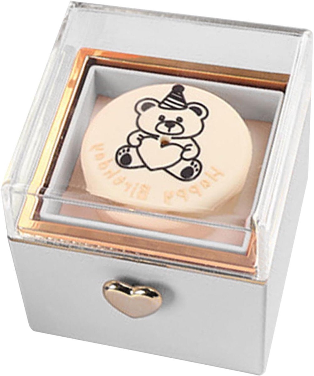 Sieraden Organizer - Opbergdoos Decoratie - Sieraden Presenteren - Draaibaar Cake Design - 8x8x8 cm - Wit