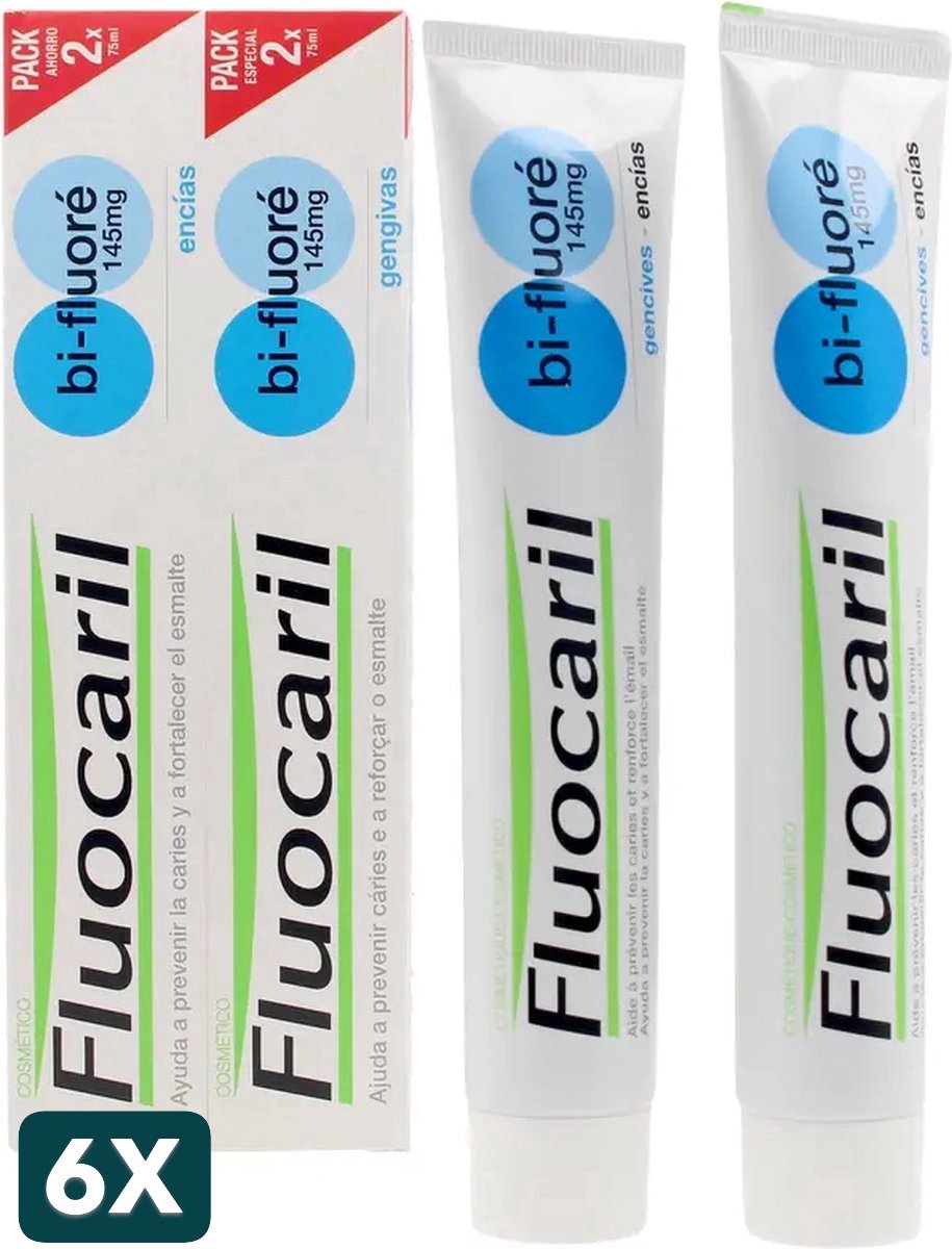 6 x Fluocaril - Tandpasta - Met Fluoride - 2 Tubes - 75 ml