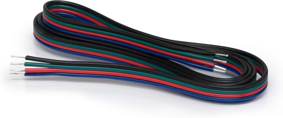 Verlengsnoer LED strip - 4-polige kabel - Decoratieve verlichting - Flexibele vlakband - 4 meter - Zwart