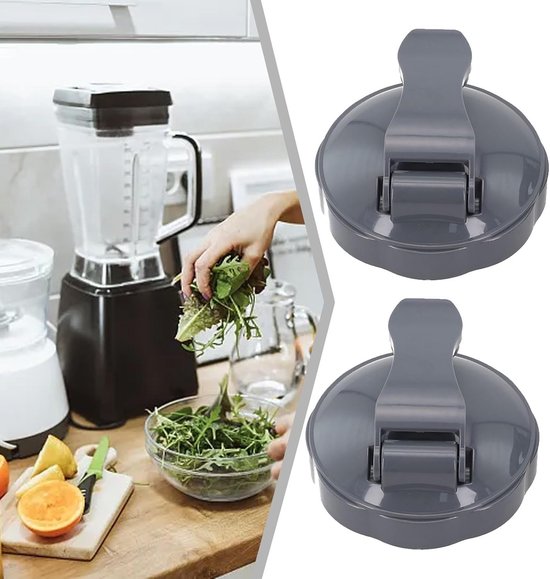 Vervangende Bekerdeksels - Mixer Accessoires - Smoothie Bewaren - Lekvrije Afdichting - 11cm Doorsnee - Zwart — afbeelding 2