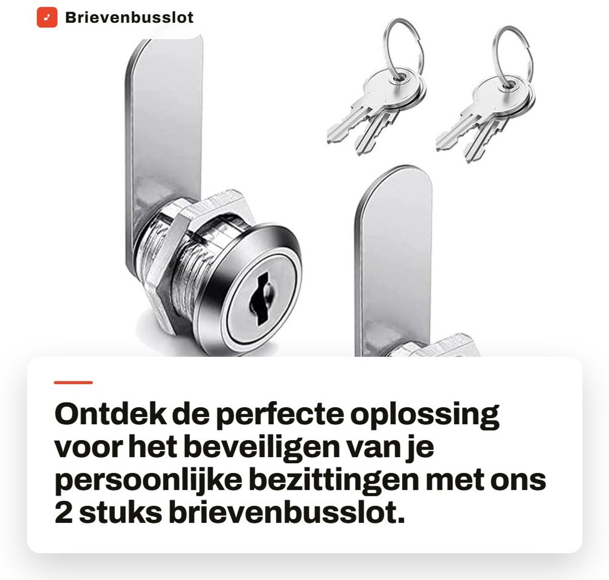 Dailygoods- Brievenbusslot 16 mm - Kastslot met Sleutel - Meubelslot - Kantelslot - Lockerslot - Schokbestendig - Zinklegering