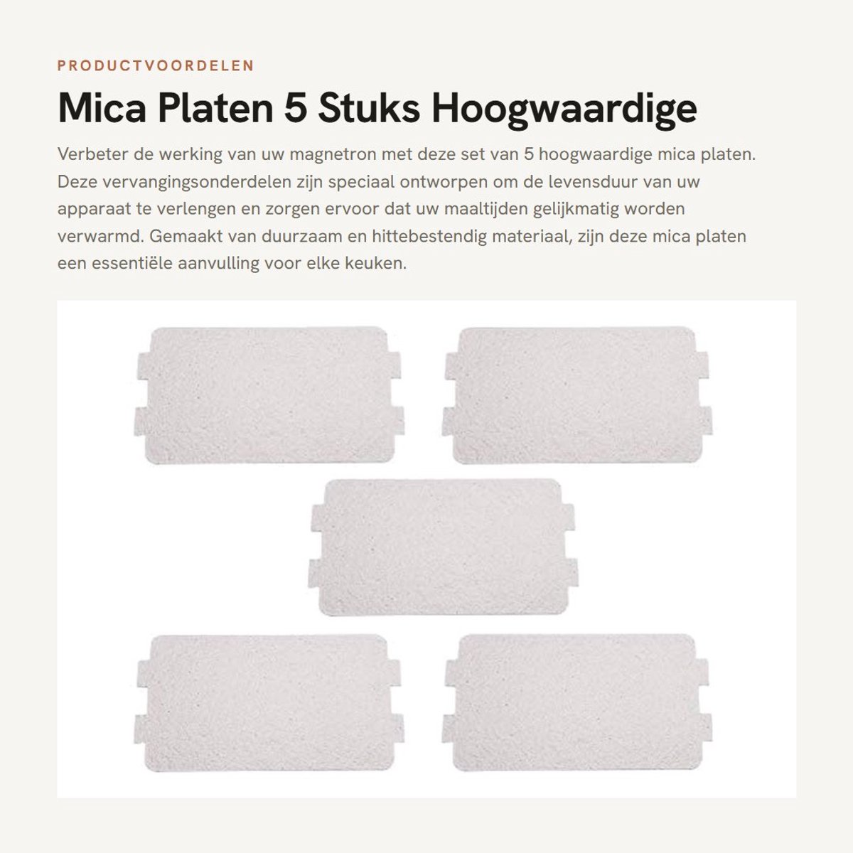 Dailygoods- Mica Plaat - 5 Stuks - Hoge Temperatuur Weerstand - Duurzaam - Magnetron Onderdeel - Isolerende Eigenschappen - Milieuvriendelijk - Microwaveplaat