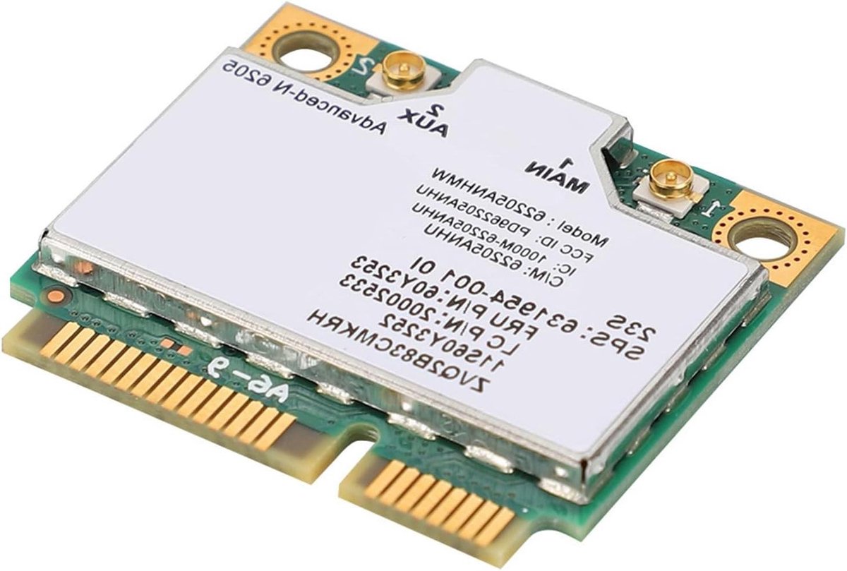 Mini Netwerkkaart - Draadloze Adapter - Laptop Upgrade - Dual Band 300Mbps - Mini PCI-E - Zwart