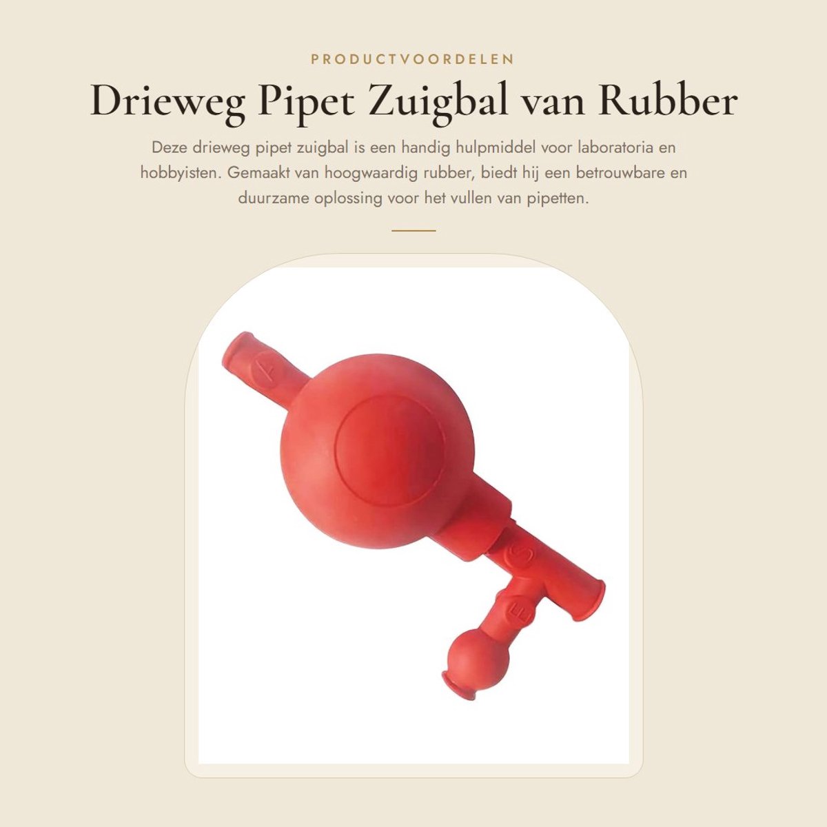 Dailygoods- Zuigbal Drieweg - Kwantitatieve Zuigbal - Pipetvulling - Rubber - Rood - 3-weg ontwerp - Pipet