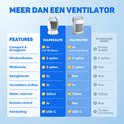 Vergelijkende tabel van de Vulpes Elite en Vulpes Pro mini airco's met hun functies en specificaties.