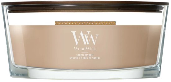 WoodWick Heartwick Flame Ellipse Geurkaars - Santal Myrrh - 50 branduren