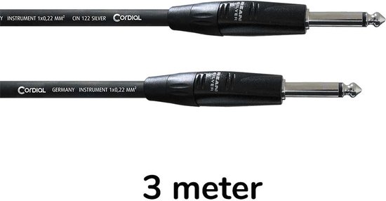 Cordial CII 3 PP, Plug 6.3mm, Mâle, Plug 6.3mm, Mâle, 3 m, Noir