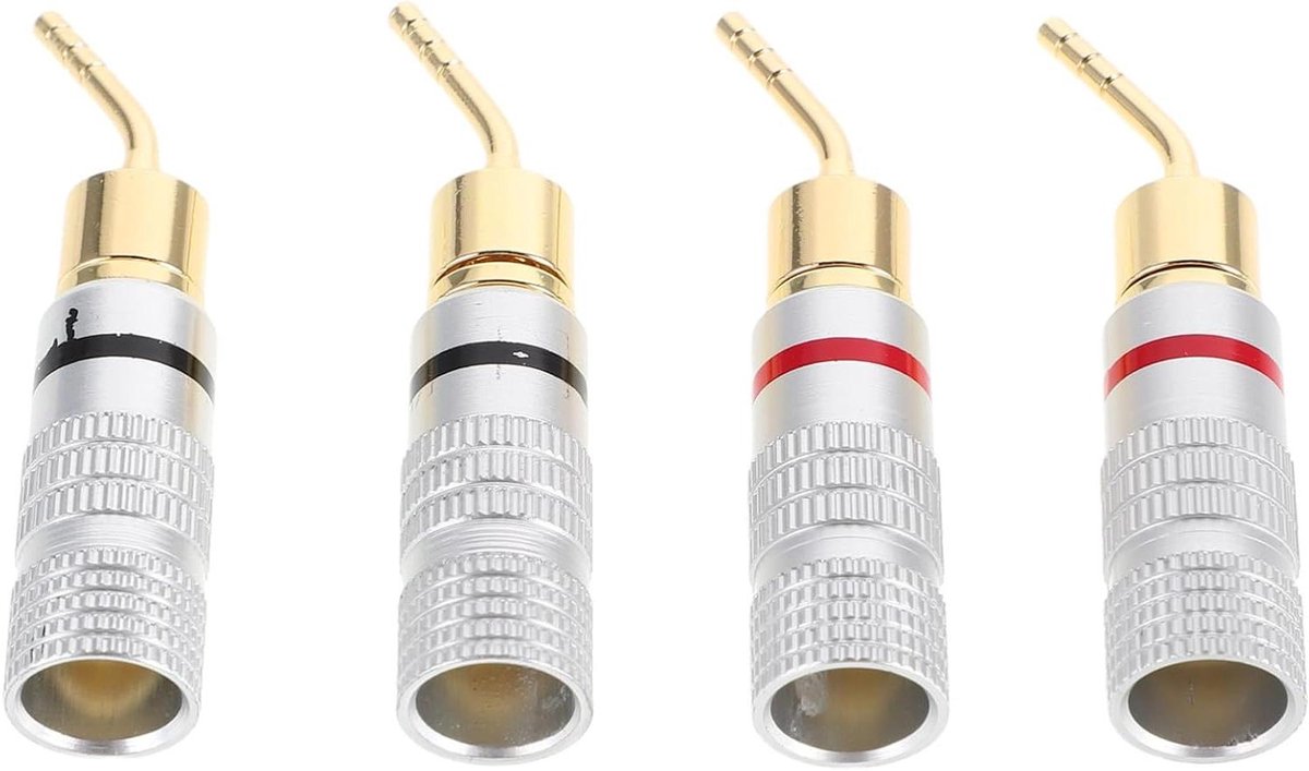 Bananenstekkers - Luidspreker Connectoren - Audio Aansluiten - Vergulde Overdracht - 4 Stuks - Multi