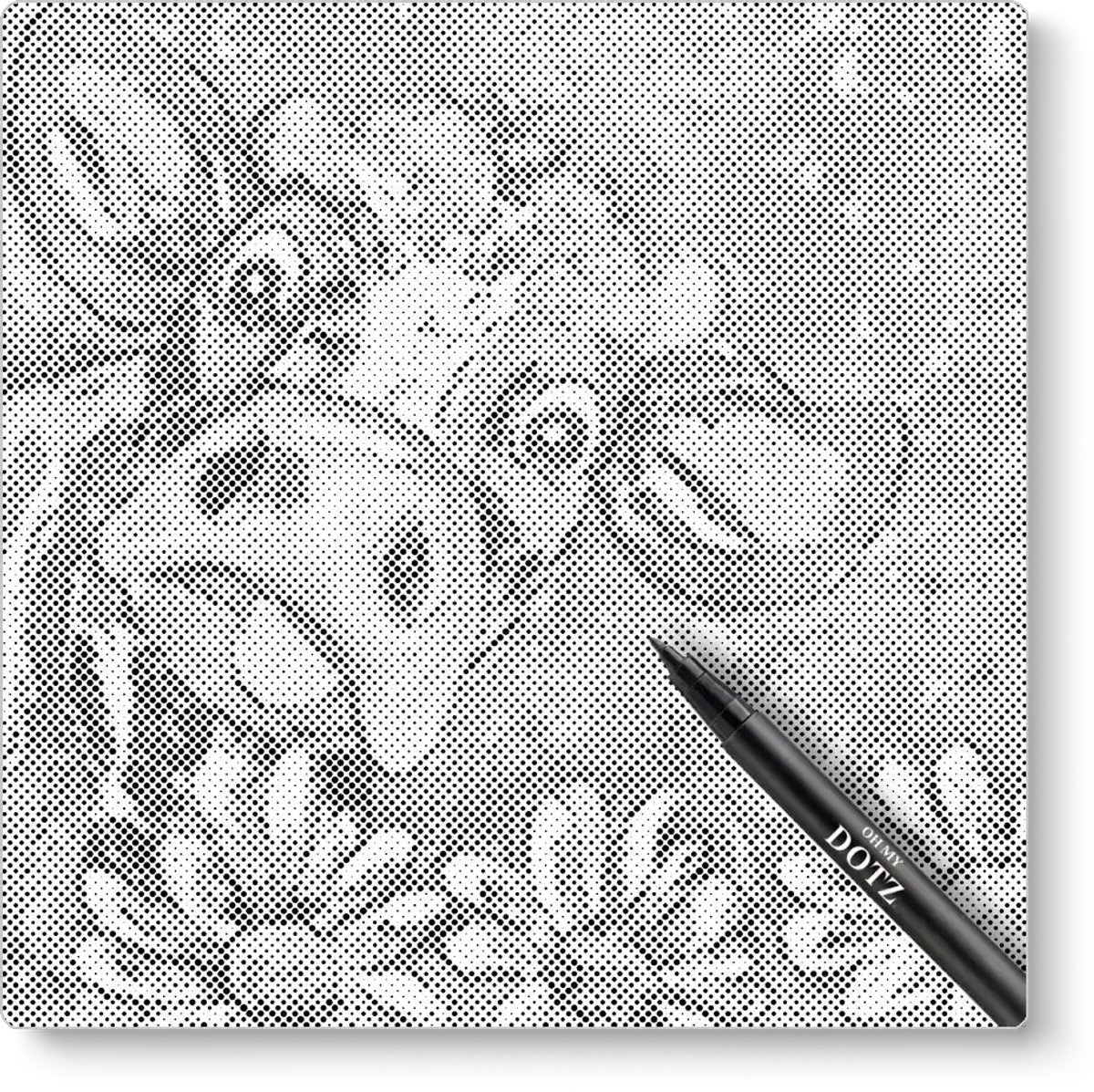Koe Met Bloemen | Dot painting | 40x40cm | Dot painting | Oh My Dotz | Dots stippen | Diamond painting & Schilderen op nummer alternatief | Happy hobby