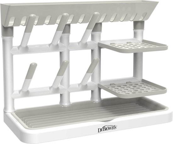 Dr. Brown's Baby Bottle Drying Tower - Verticale Flessendroogrek voor Babyflessen & Accessoires - Ruimtebesparend Aanrecht Droogrek - Grijs/Wit van Dr. Brown's — afbeelding 5