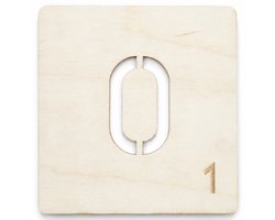 Houten wanddecoratie - Wooden wall decoration | Lettertegel “O” | 11cm | Licht hout - Natural wood | Muurdecoratie - Wall art - Woordfeud - Wordfeud - Letterspel - Scrabble letter - Naamblokjes - Letterblokken - Tile