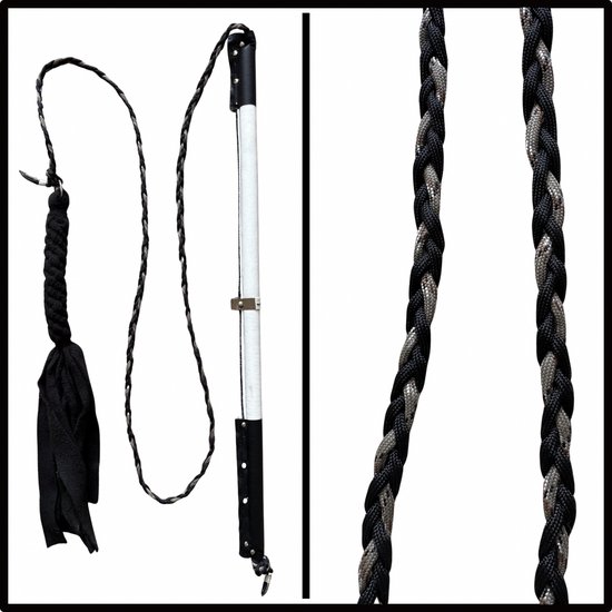 Hondenspeelgoed, Flirt Pole maat 1 in de kleuren offwhite, zwart, bruin. Hondenhengel - hondenspeelgoed - Hondentraining - hondenspeelhengel - trektouw - spelen en leren - dog training - ShukoGear by MadeByShuko