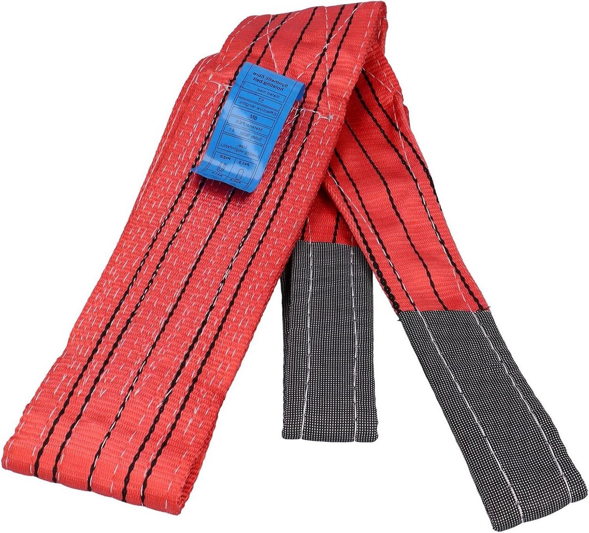 Hefband - Hijstouw - Zwaar transport - 5 ton draagvermogen - 12 cm breed - Rood