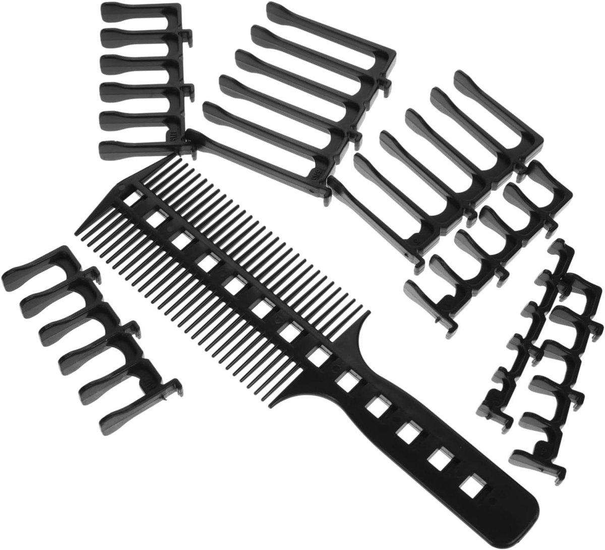 Haar Positioneringskam Set - Styling Gids - Haar Knippen - Beginnervriendelijk Ontwerp - 20 x 7 cm - Zwart