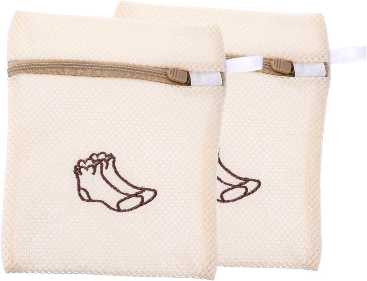 Wasnetzakken Set - Bh Zakken - Kleding Beschermen - Antislip Ritssluiting - 5 Stuks - Beige